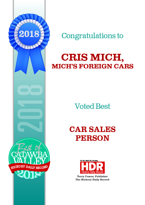 Michs Foreign Cars Award